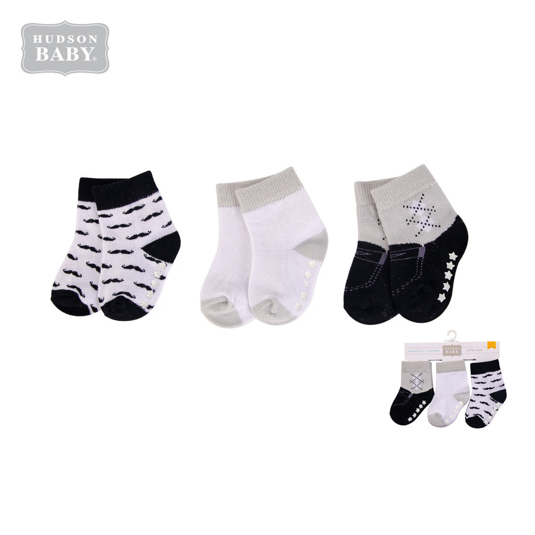 Hudson Baby Socks 3 Pairs Pack Anti-slip - quixoticmuses