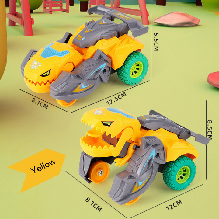 2 In 1 Collision Transformation Dinosaur Car Plastic Inertial Car Toy Action Collision Transforming Vehicles for Boy 3 Years+