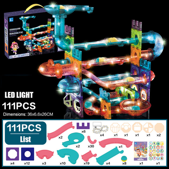 Baby & Kids Magnetic Tiles Building Blocks Set Early Educational Toy w LED Light 3 Years +