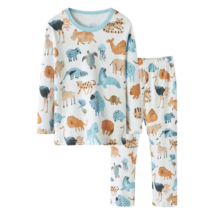 Baby Kids Pajamas Zoo Animals Top n Pants Set