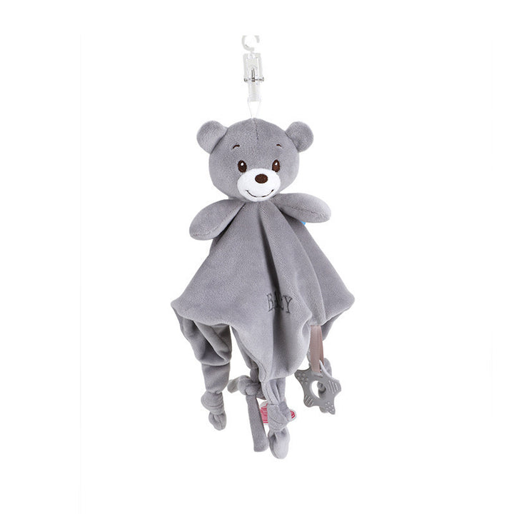 New Born Baby Boy LED Light Swaddle Socks Plush Blanket Romper Rattles Grey Bear Suitcase Mummy Makeup Box Gift Hamper