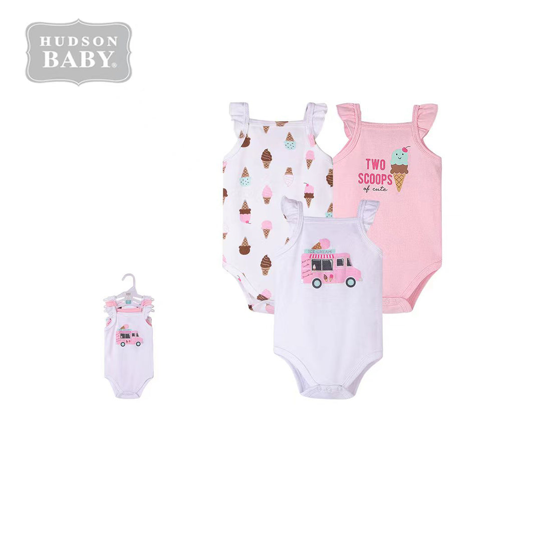 Hudson Baby Bodysuits 3 Piece Pack 12898CH - quixoticmuses