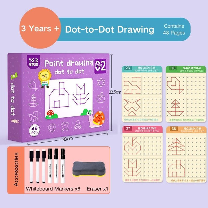 Kids Wipe-clean Erasable Book Pen Control Reusable Drawing Book 3 Years +