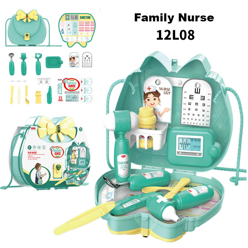 Kids Girls Pretend Play Sling Bag - Kitchen Make Up Doctor Nurse Picnic Travel Role Play Bag - quixoticmuses