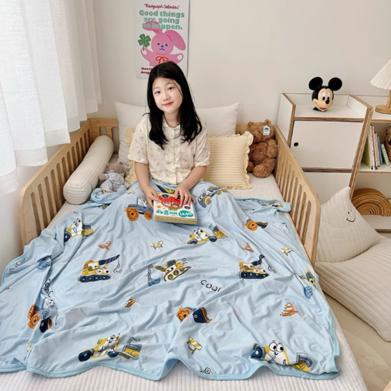 Baby Kids Cool Touch Knitted Summer Quilt Air-conditioned Room Blanket