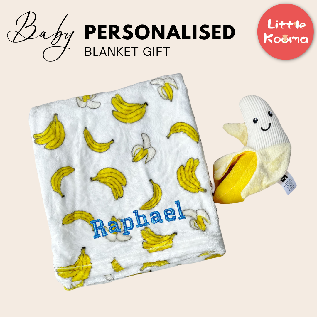 Personalised Hudson Baby Plush Toy n Blanket Set Banana 00397CH - quixoticmuses