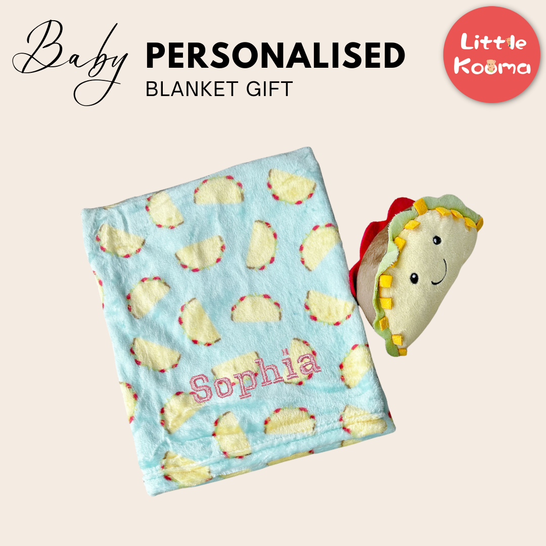 Personalised Hudson Baby Plush Toy n Blanket Set Taco 00313CH - quixoticmuses