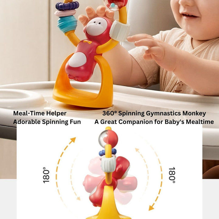 Babycare Baby Monkey Rattle Baby Toy Early Educational Toy With Suction Cup For Baby Dinning Table & Chair