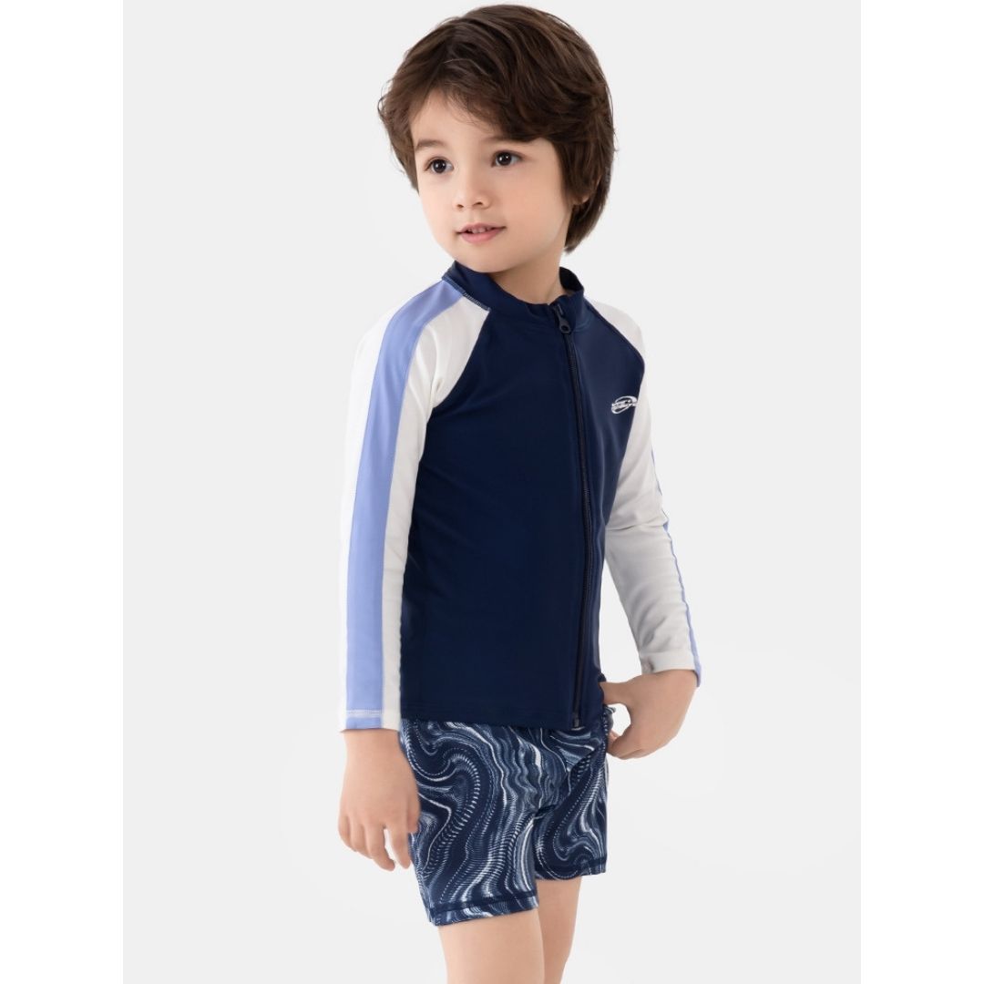 Baby Kids Boy Space Long Sleeve Top w Zipper n Shorts Swimming Suit Set 908439 - quixoticmuses