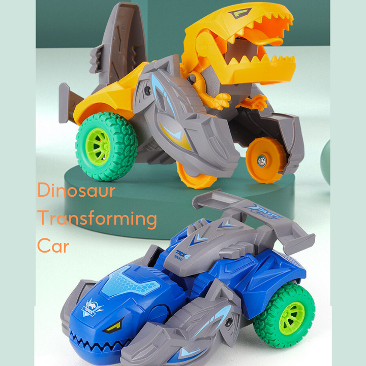 2 In 1 Collision Transformation Dinosaur Car Plastic Inertial Car Toy Action Collision Transforming Vehicles for Boy 3 Years+