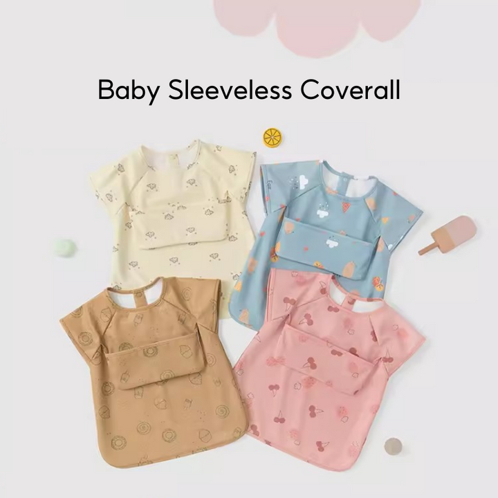 Baby Sleeveless Smock Waterproof PU Coverall