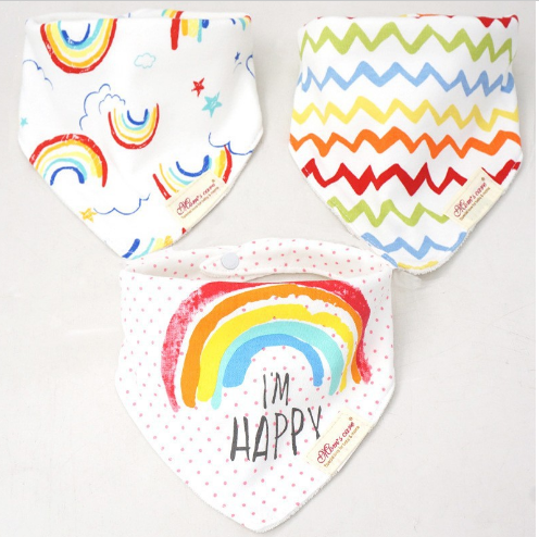 Baby Girl I'm Happy Bandana Bibs 3 Pack - quixoticmuses