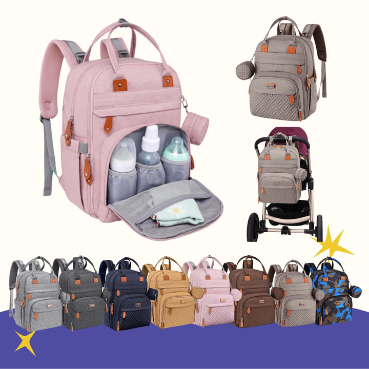 BabbleRoo Original Unisex Baby Diaper Bag Backpack Changing Bags with Changing Pad Insulated Pockets & Pacifier Holder for Boys Girls WELAVILA Large Multifunction Travel Back Pack for Mom & Dad