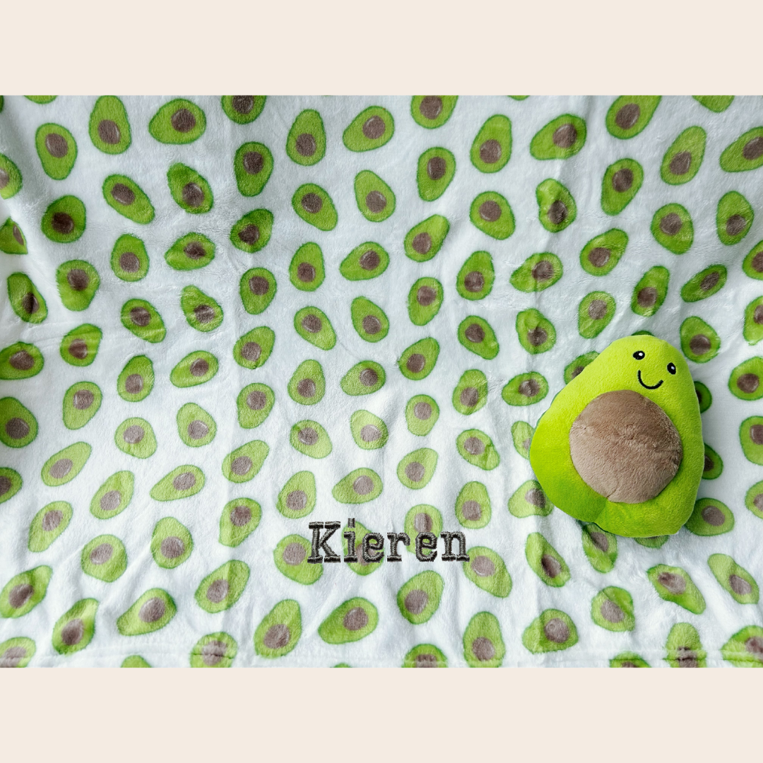 Personalised Hudson Baby Plush Toy n Blanket Set Avocado 00326CH - quixoticmuses