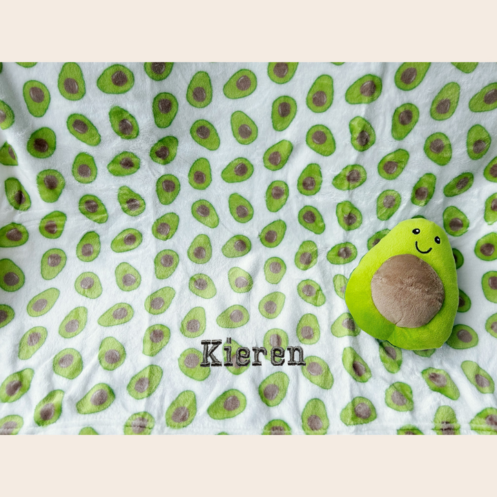 Personalised Hudson Baby Plush Toy n Blanket Set Avocado 00326CH - quixoticmuses