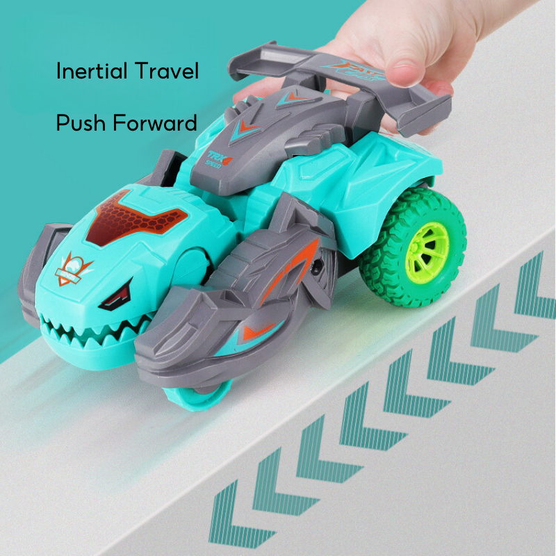 2 In 1 Collision Transformation Dinosaur Car Plastic Inertial Car Toy Action Collision Transforming Vehicles for Boy 3 Years+