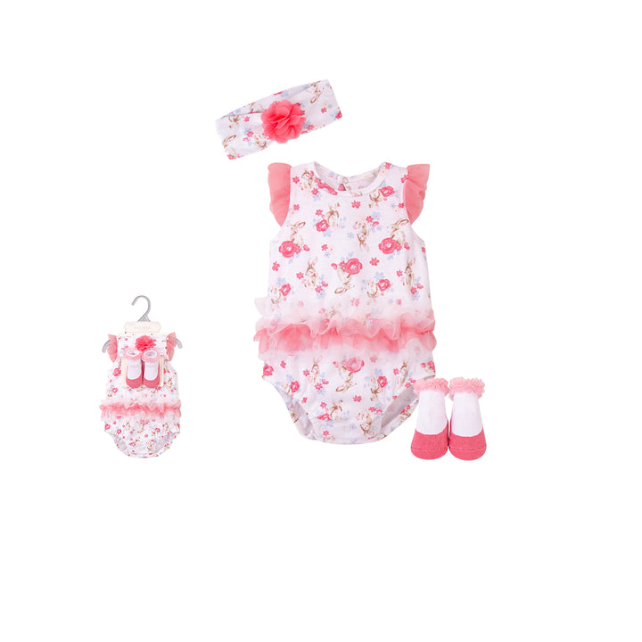 New Born Baby Girl LED Light Layette Hand Rattle Swaddle Pink Bunny Plushie Blanket Hanging Chime Stroller Toy Suitcase Mummy Makeup Gift Hamper