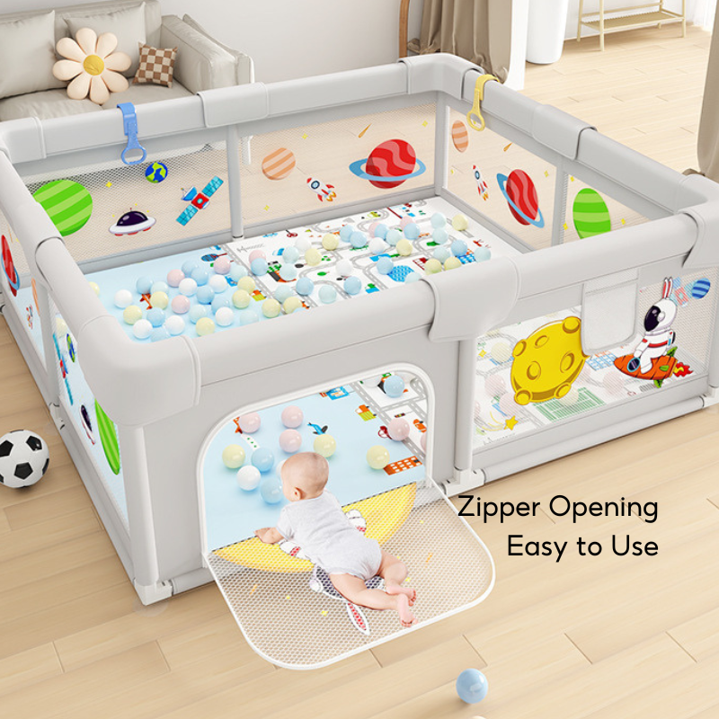 Portable Foldable Baby Toddler Pop Up Mesh Playpen Play Yard w Ocean Balls - quixoticmuses