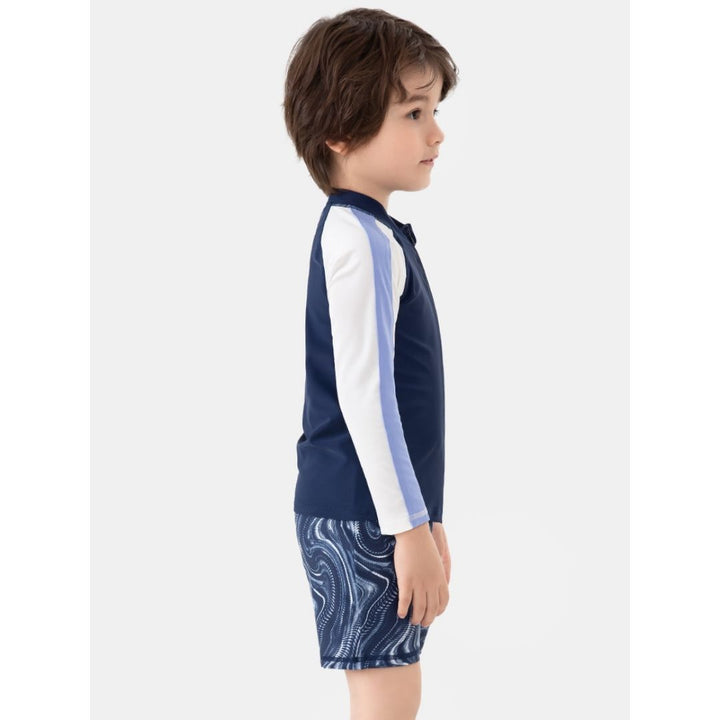 Baby Kids Boy Space Long Sleeve Top w Zipper n Shorts Swimming Suit Set 908439 - quixoticmuses