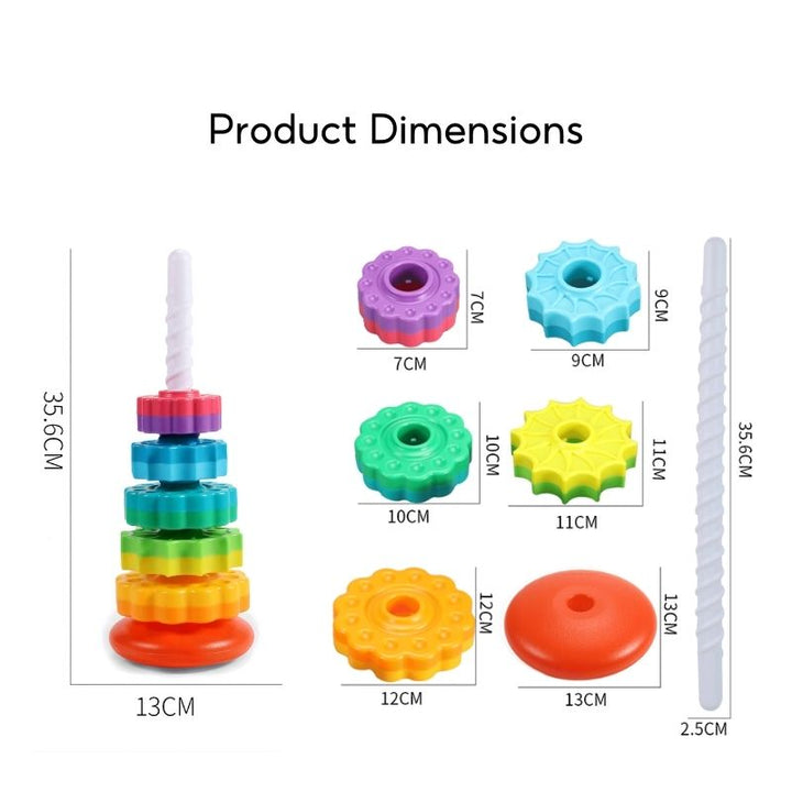 Rainbow Spinning Tower Stacking Toy