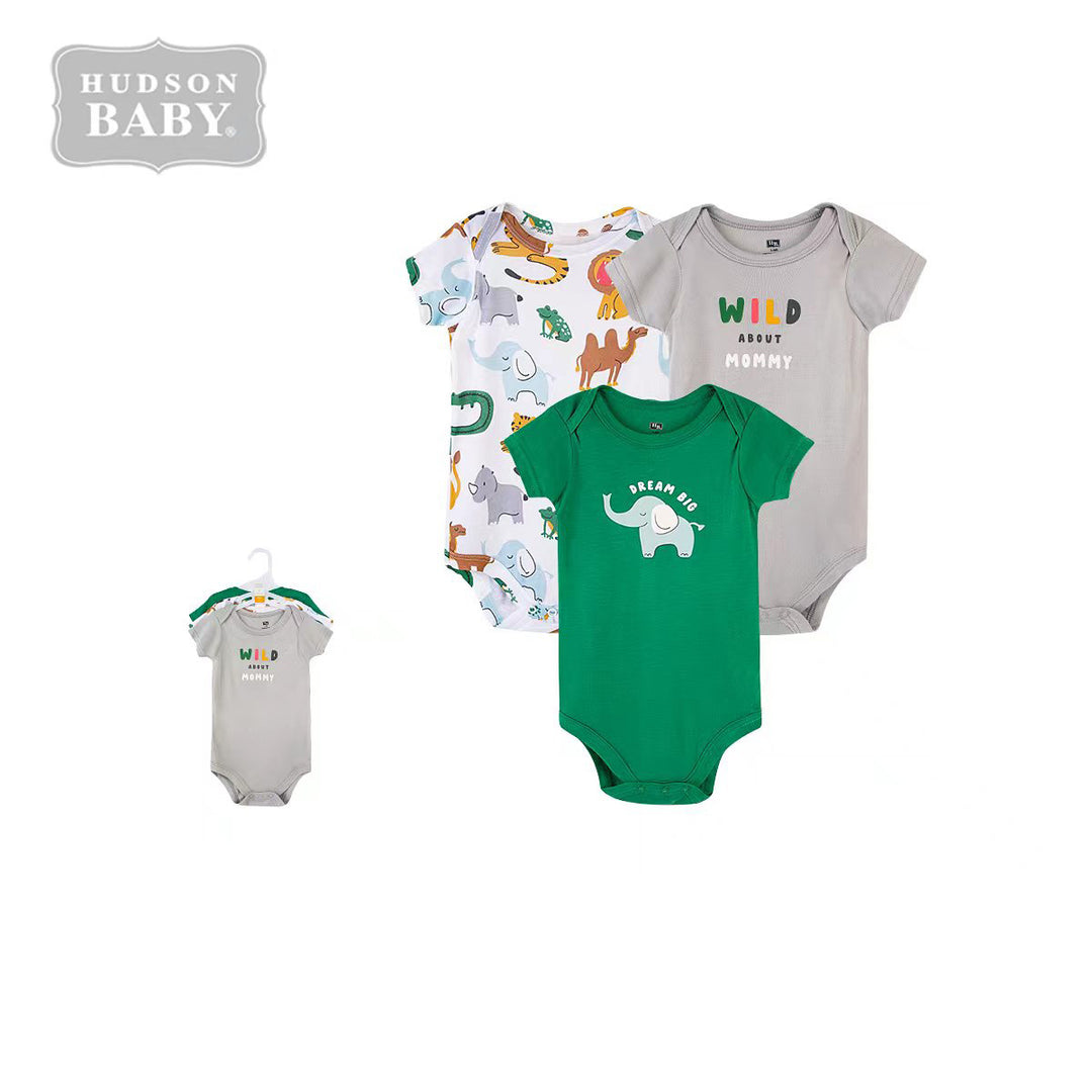 Hudson Baby Bamboo Bodysuits 3 Piece Pack 00688CH - quixoticmuses