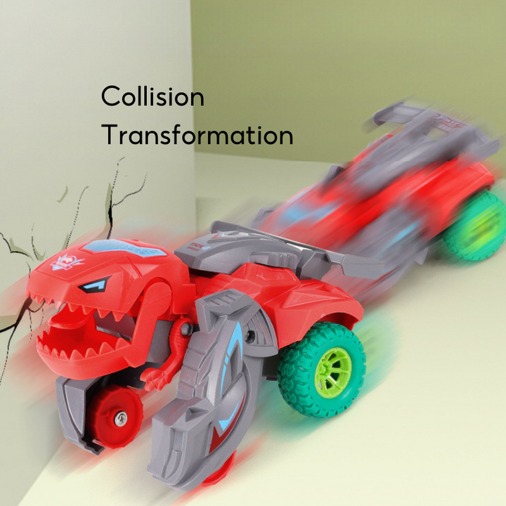 2 In 1 Collision Transformation Dinosaur Car Plastic Inertial Car Toy Action Collision Transforming Vehicles for Boy 3 Years+