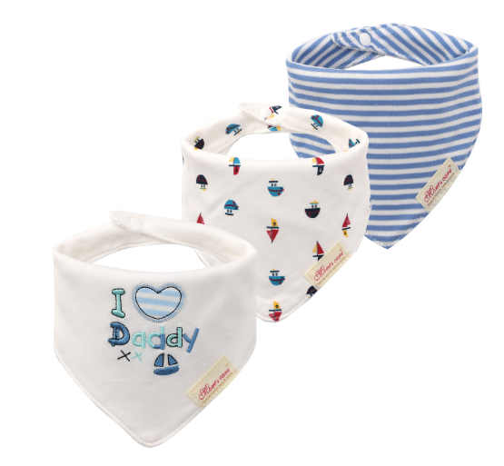 Baby Boy I Love Daddy Bandana Bibs 3 Pack - quixoticmuses