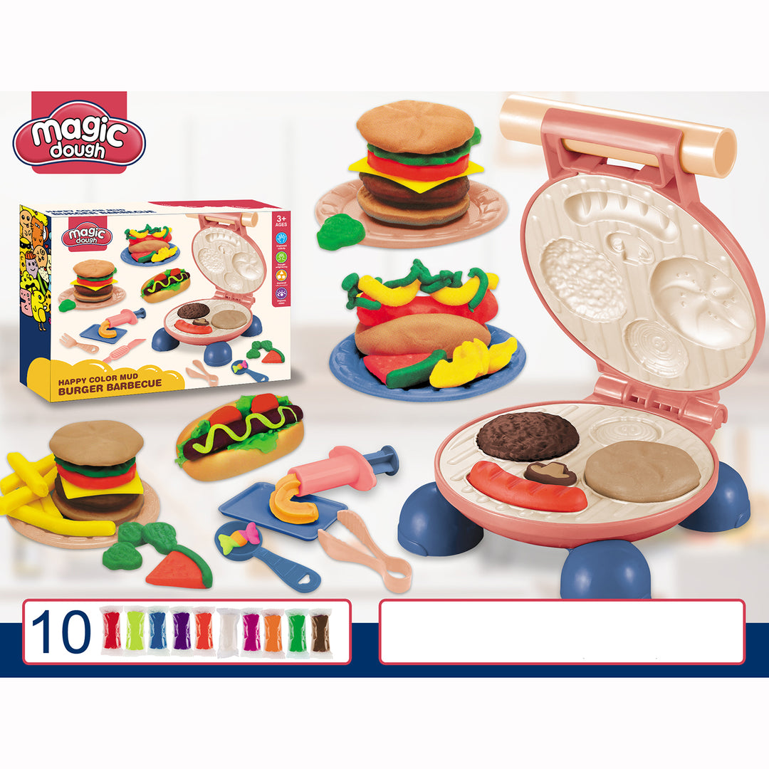 Kids Magic Dough Play Modeling Dough Set Fast Food Burger - quixoticmuses