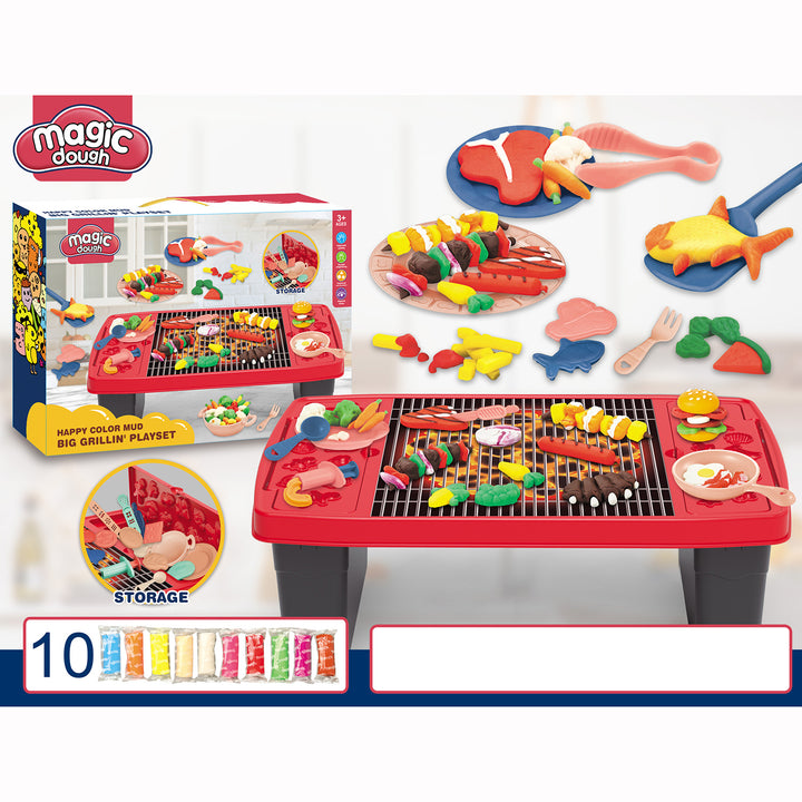 Kids Magic Dough Play Modeling Dough Set BBQ Grill - quixoticmuses