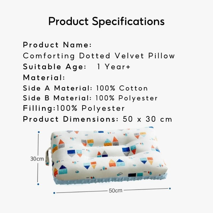 Baby Kids Double-sided Soothing Dotted Velvet Pillow