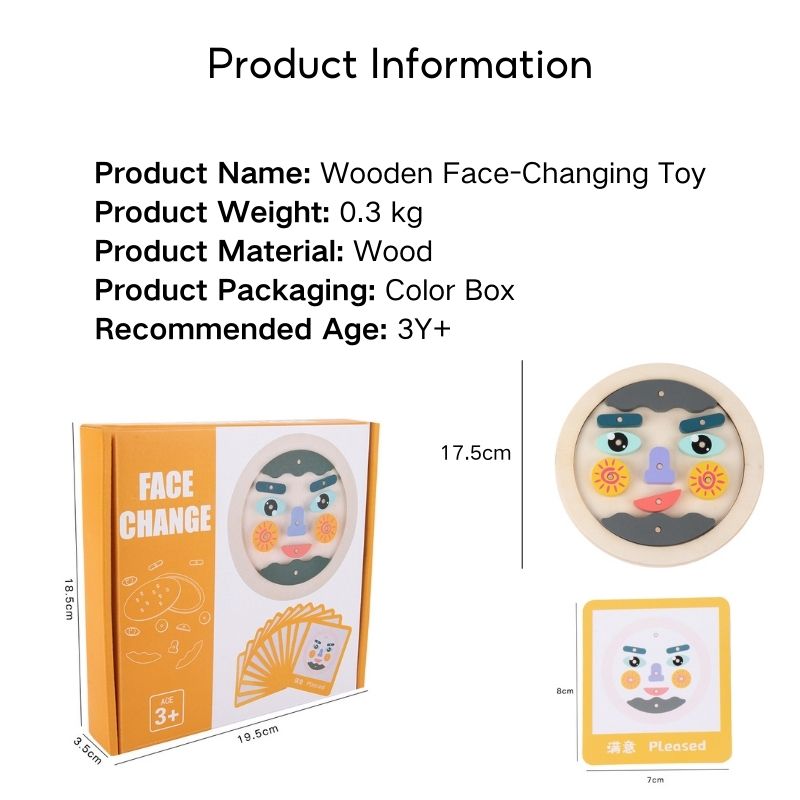 Wooden Face-Changing Toy 3 Years +