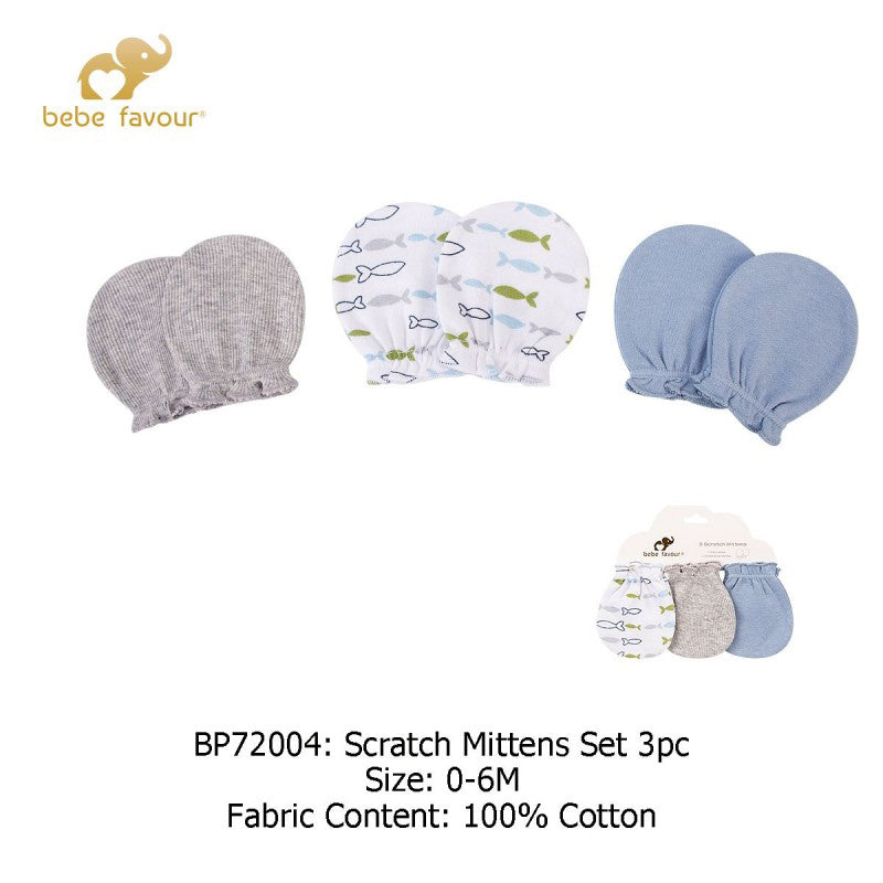 Baby 3 Pairs Scratch Mitten Set BP72004 - quixoticmuses