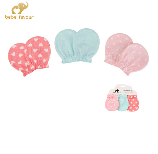 Baby 3 Pairs Scratch Mitten Set MP73607 - quixoticmuses