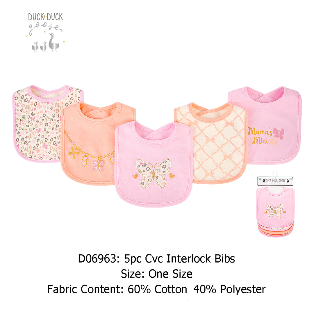 Baby 5pc Interlock Bibs Butterfly Necklace D06963 - quixoticmuses