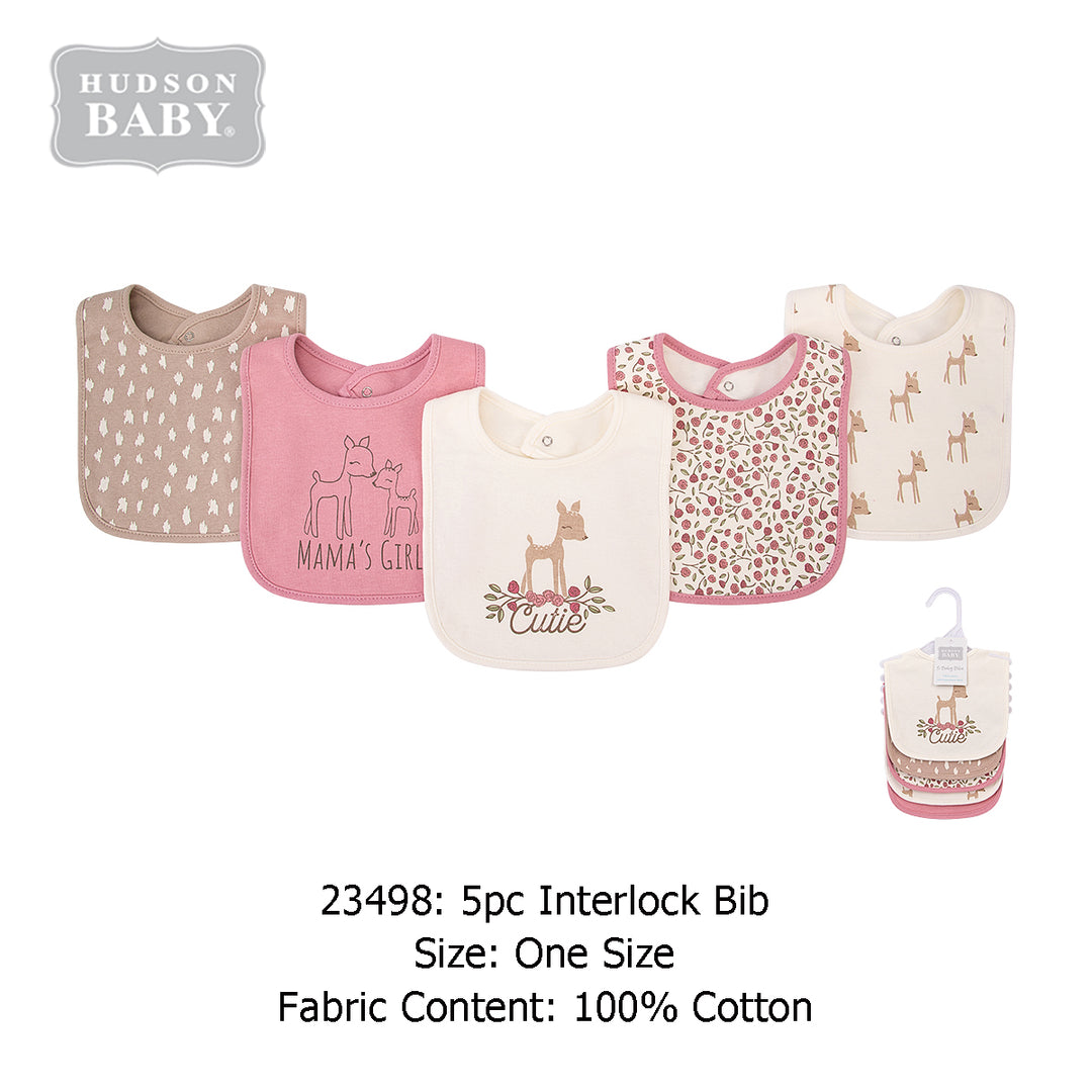 Baby 5pc Interlock Bibs Deer 23498 - quixoticmuses