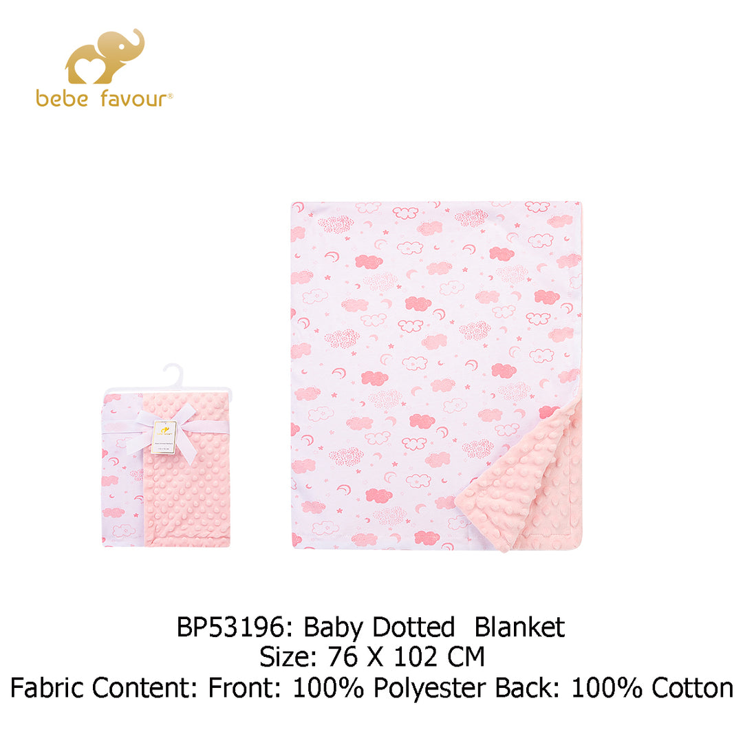 Baby Dotted Mink Blanket Pink Clouds BP53196 - quixoticmuses