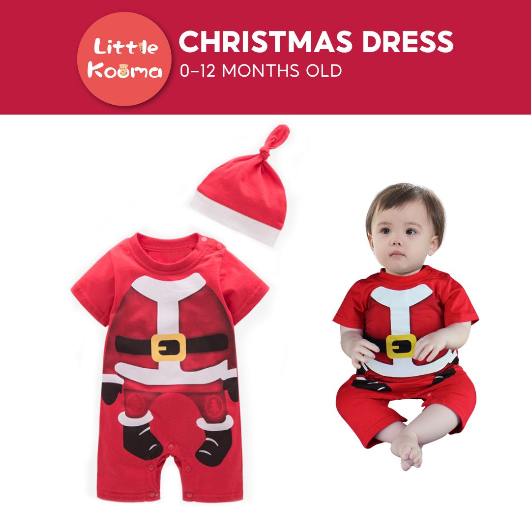 C6 Baby Boy Christmas Outfit Santa Claus Romper Two Piece Set - 1125 - quixoticmuses