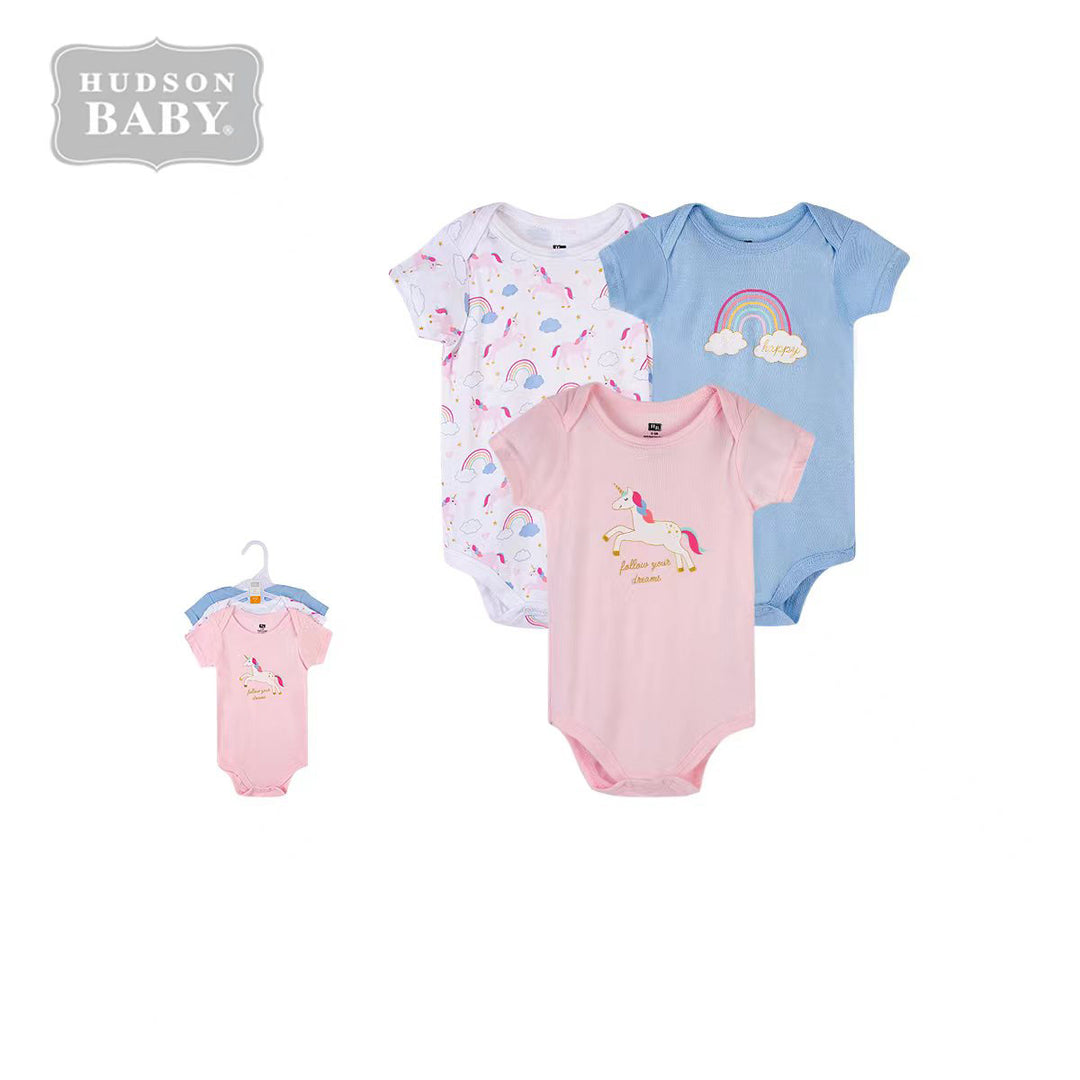 Hudson Baby Bamboo Bodysuits 3 Piece Pack 00894CH - quixoticmuses