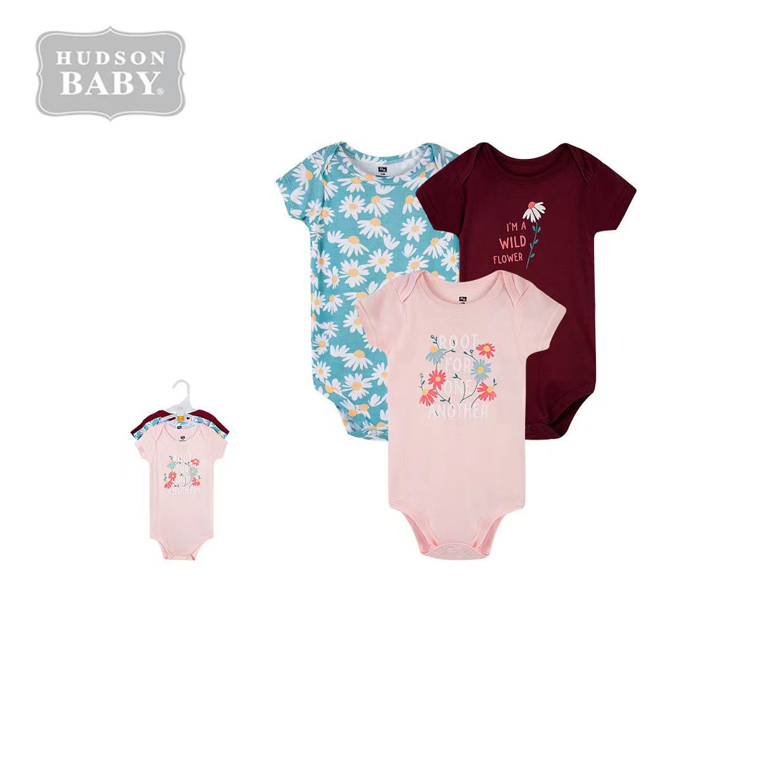 Hudson Baby Bamboo Bodysuits 3 Piece Pack 00898CH - quixoticmuses