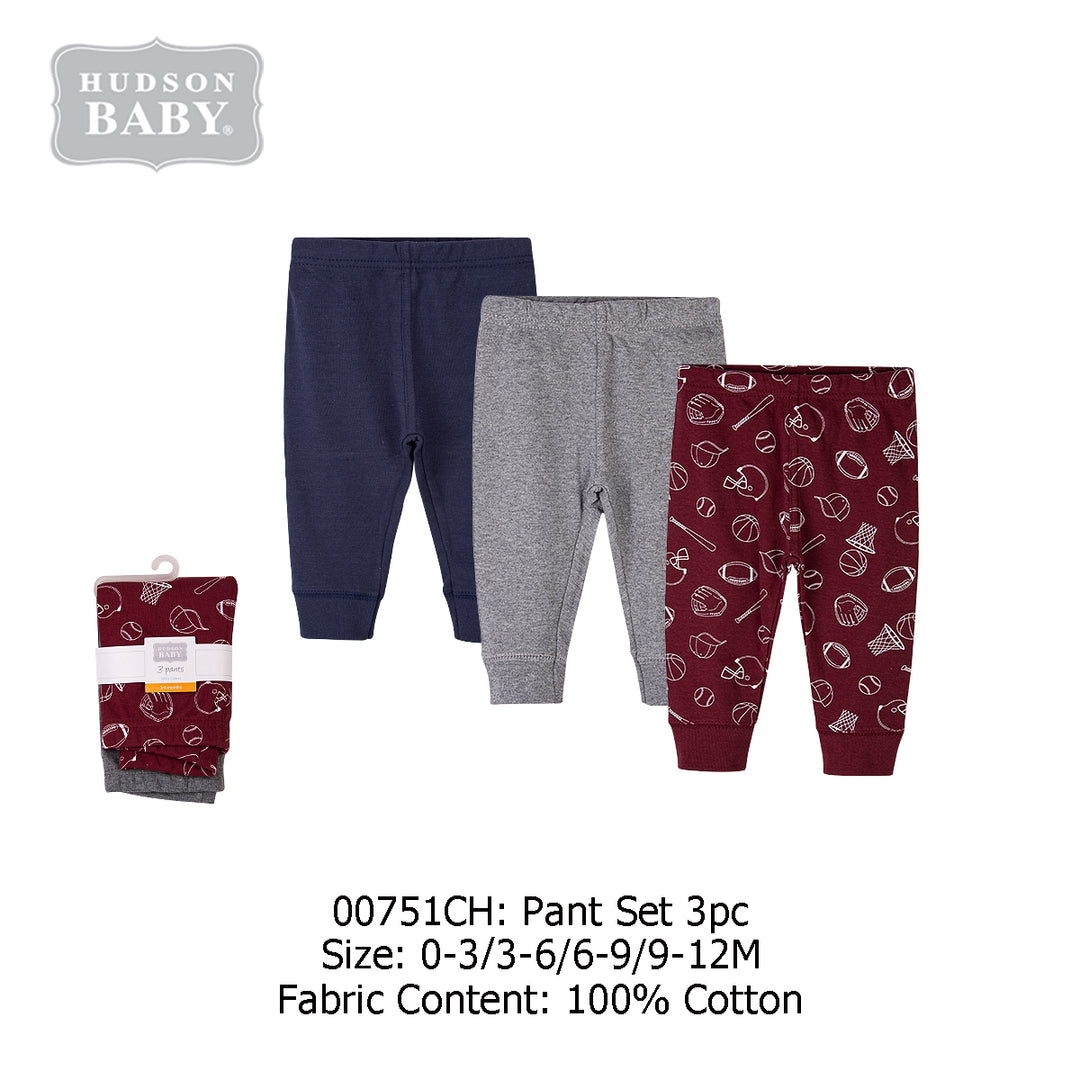 Hudson Baby Boys Pants 3 Pairs Pack 00751CH - quixoticmuses