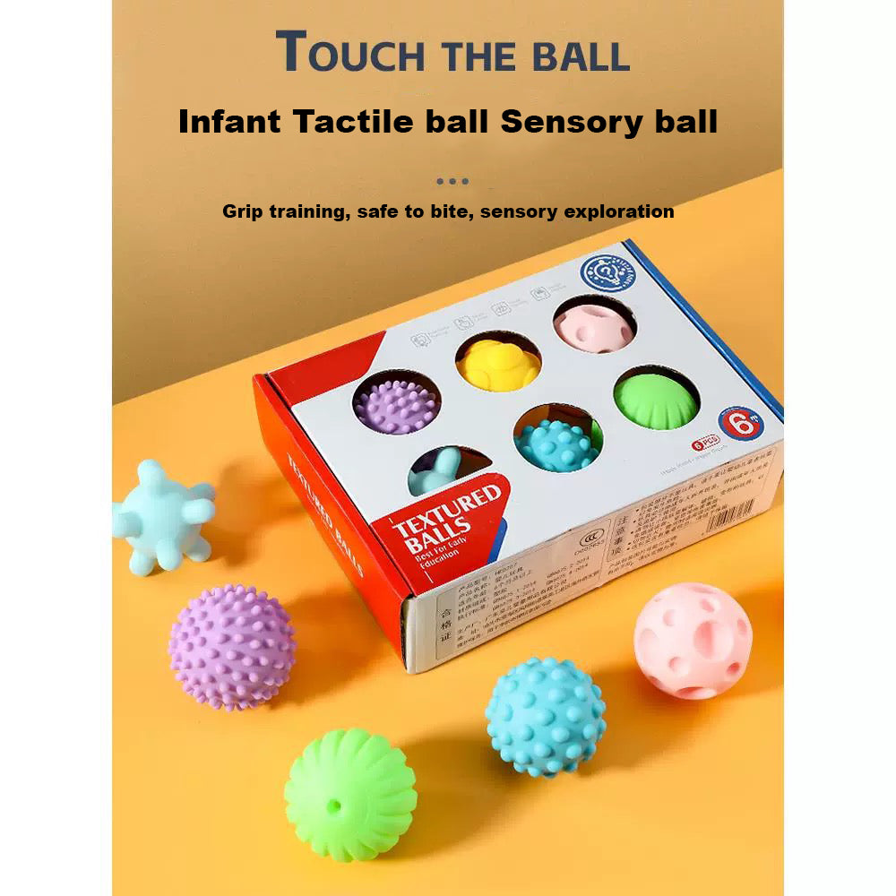 Huang Er Soft Tactile Perception Training  Ball 6pcs Baby Hand Ball Baby Grasp Ball Toys - quixoticmuses