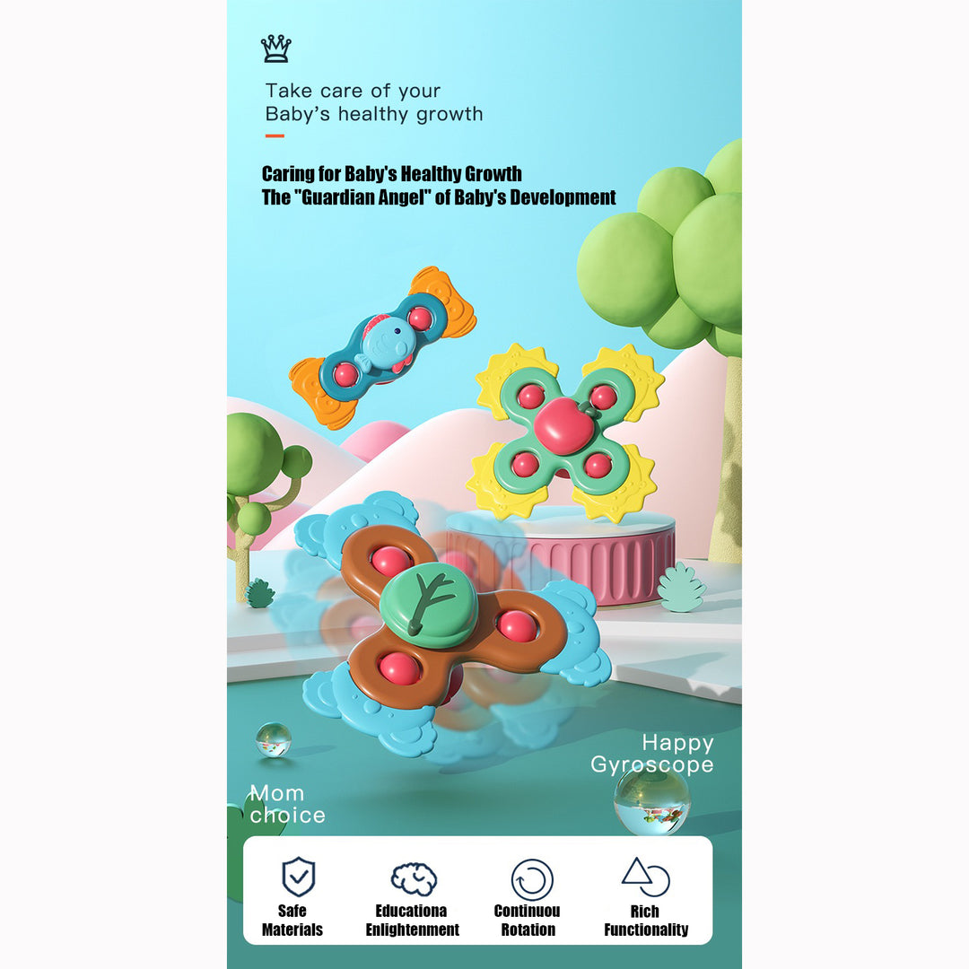 Huanger Suction Cup Spinning Toy Baby Bath Toys Sand Hammer Teething Toy - quixoticmuses