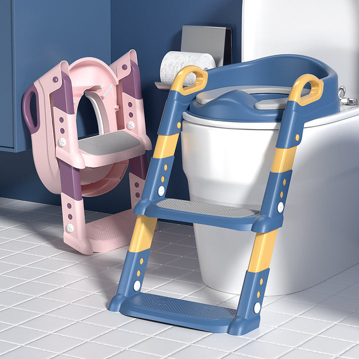 Baby Toddler Kids Boy Girl Standard Potty Training Seat with Ladder Toilet Seat with Step Stools Non-Slip Potty Chair with Splash Guard and Handles - quixoticmuses