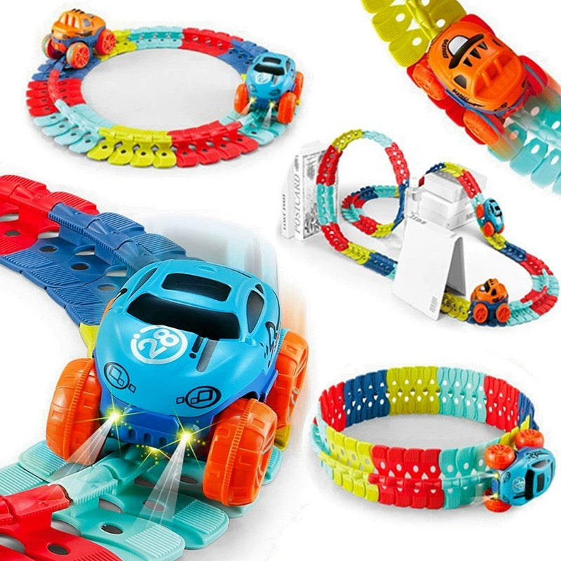 Puzzle Toy Multi-track Building Blocks Roller Coaster Kids Toys Racing Vehicle Rail Car - quixoticmuses