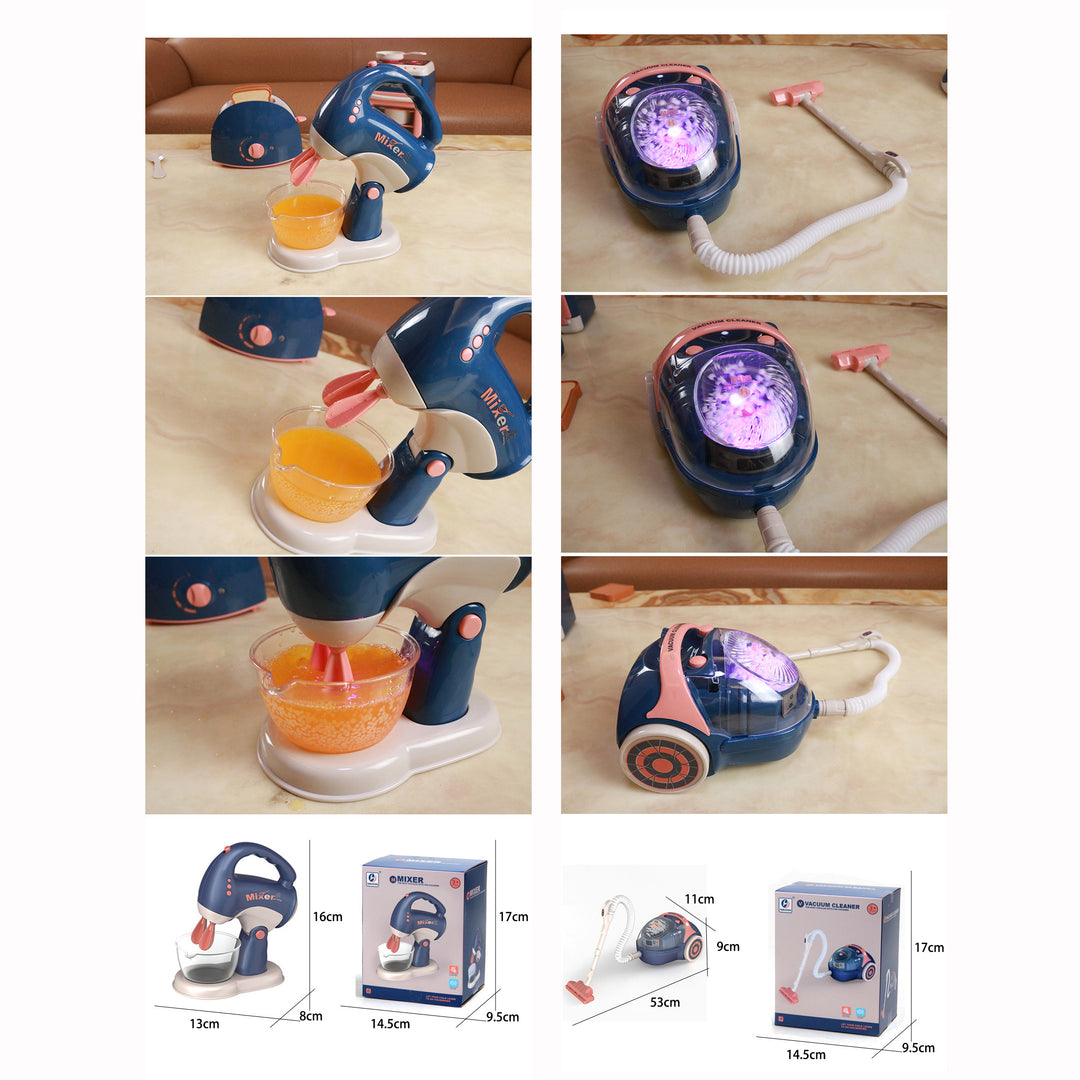 Kids Boys Girls Pretend Play Mini Household Appliances - Bread Machine Oven Coffee Machine Washing Machine Vacuum Cleaner Juicer Mixer - quixoticmuses