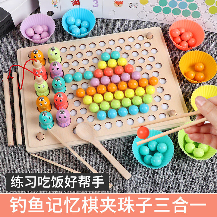 Pearl Fishing Memory Chess Logarithmic Plate with Beads Toys Clearance Sale 3 Years + - quixoticmuses