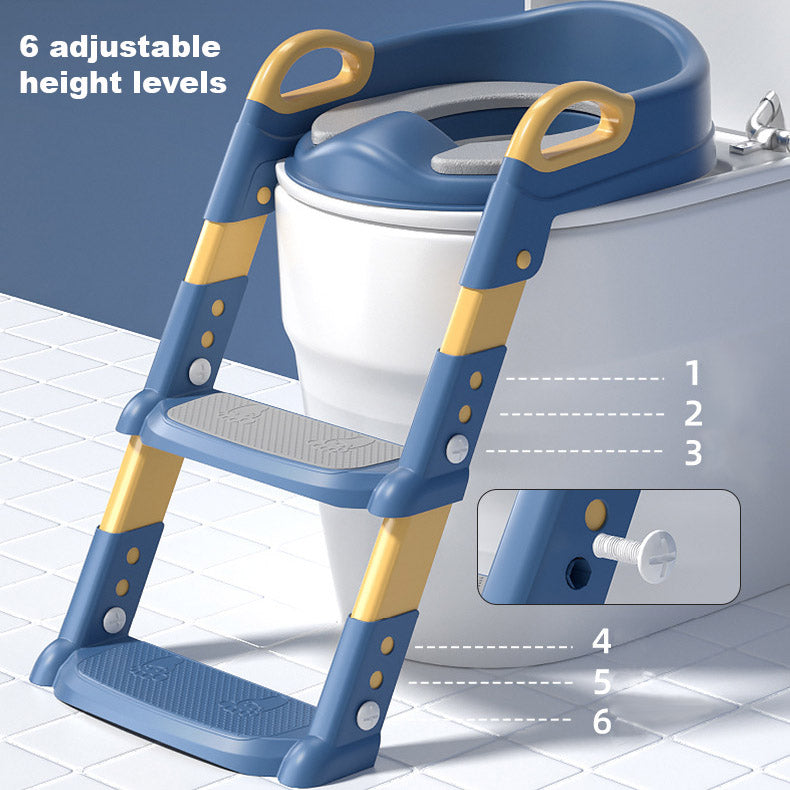 Baby Toddler Kids Boy Girl Standard Potty Training Seat with Ladder Toilet Seat with Step Stools Non-Slip Potty Chair with Splash Guard and Handles - quixoticmuses