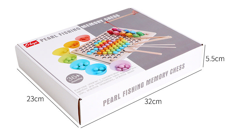 Pearl Fishing Memory Chess Logarithmic Plate with Beads Toys Clearance Sale 3 Years + - quixoticmuses