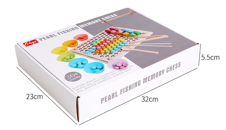 Pearl Fishing Memory Chess Logarithmic Plate with Beads Toys Clearance Sale 3 Years + - quixoticmuses