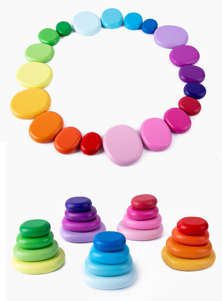 Wooden Stacking Pebble Stones Clearance Sale 2 Years +